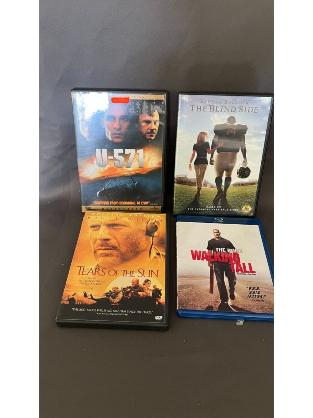 U-571 The Blind Side Walking Tall Tears Of The Sun Movie Bundle - DVD & Blu-ray